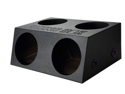 Rhino Box Quad 12-Inch Subwoofer Box; Poly Coated (79-93 Mustang Hatchback)