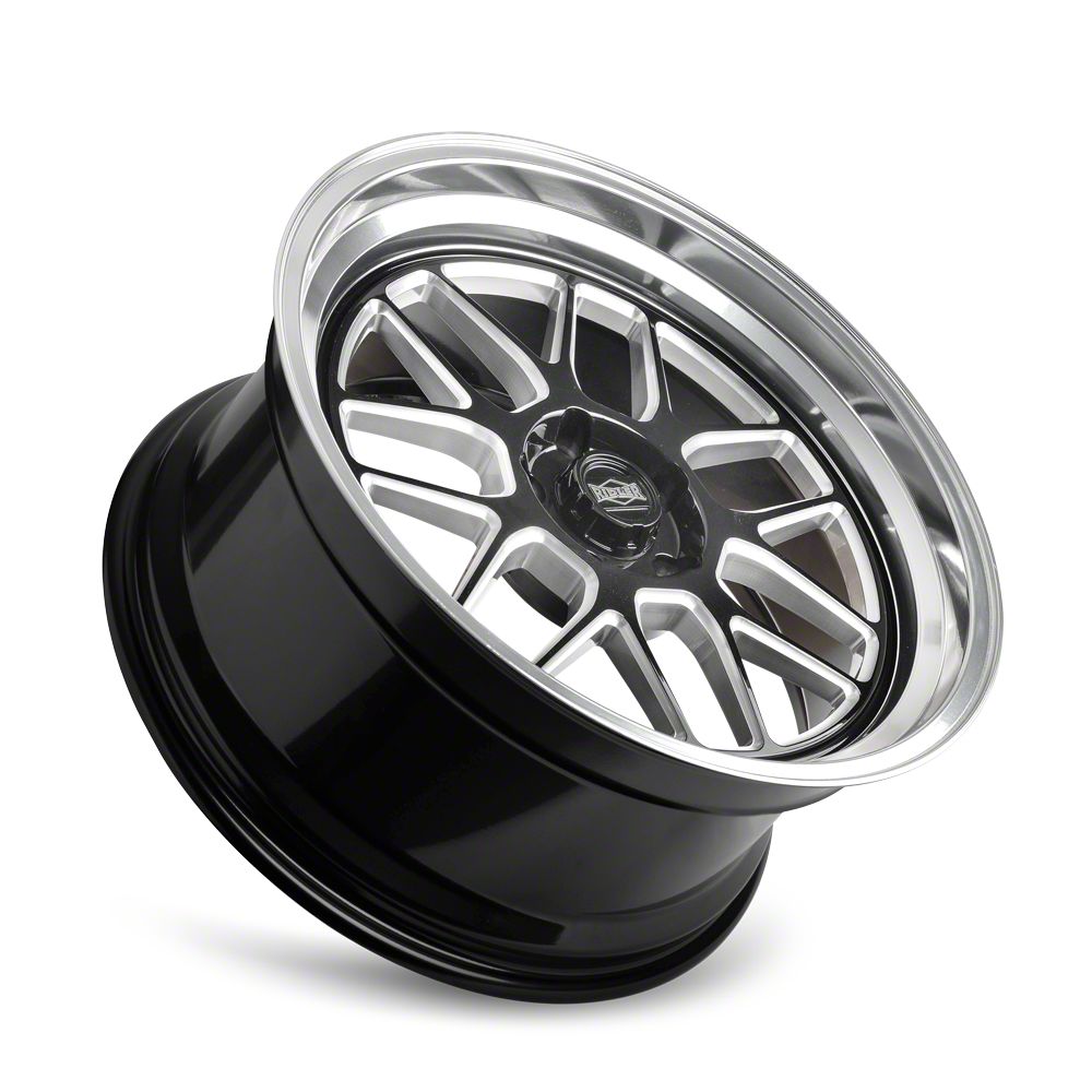 Ridler Mustang 611 Gloss Black Milled with Diamond Cut Lip Wheel