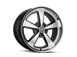 Ridler 652 Gloss Black with Diamond Cut Face and Lip Wheel; 20x8.5; 0mm Offset (15-23 Mustang, Excluding GT500)