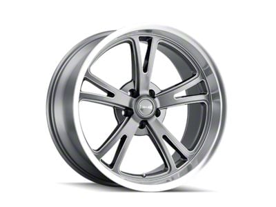 Ridler 606 Gloss Grey Machined Wheel; 18x8; 0mm Offset (93-02 Camaro)