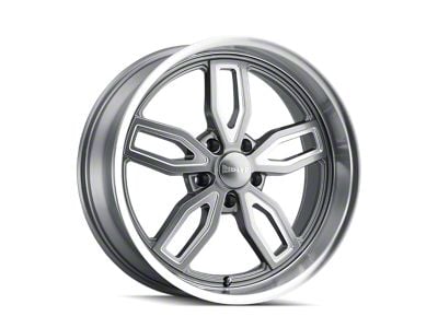 Ridler 608 Gloss Grey Milled Wheel; Rear Only; 20x10; 0mm Offset (93-02 Camaro)