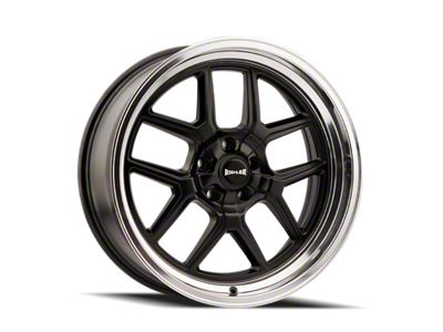 Ridler 610 Matte Black with Polished Lip Wheel; Rear Only; 20x10; 0mm Offset (99-04 Mustang)