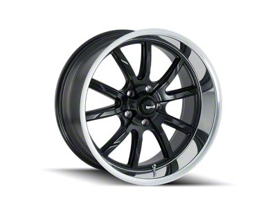 Ridler 650 Matte Black with Polished Lip Wheel; 17x8; 0mm Offset (99-04 Mustang)