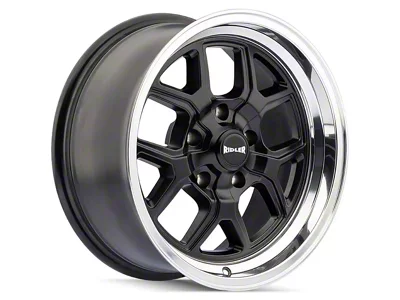 Ridler Style 610 Matte Black with Polished Lip Wheel; Front Only; 20x8.5; 0mm Offset (97-04 Corvette C5)