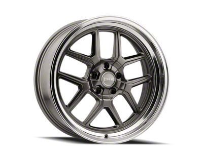 Ridler 610 Gloss Grey with Polished Lip Wheel; 17x7; 0mm Offset (24-26 Mustang)