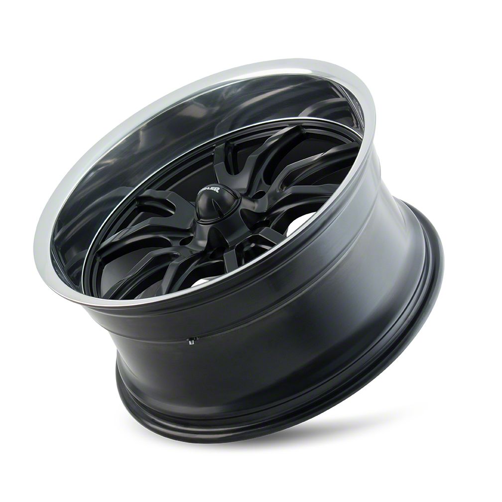 Ridler Mustang 650 Matte Black with Polished Lip Wheel; 17x7; 0mm