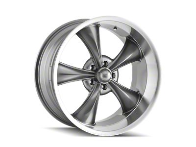 Ridler 695 Gloss Grey Machined Wheel; 17x7; 0mm Offset (24-26 Mustang)