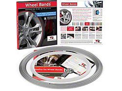 RimPro-Tec 13 to 22-Inch Wheel Bands Kit with White Insert; Silver (Universal; Some Adaptation May Be Required)