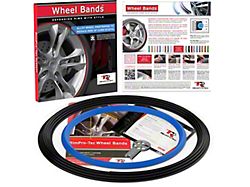 RimPro-Tec 13 to 22-Inch Wheel Bands Kit with Sky Blue Insert; Silver (Universal; Some Adaptation May Be Required)