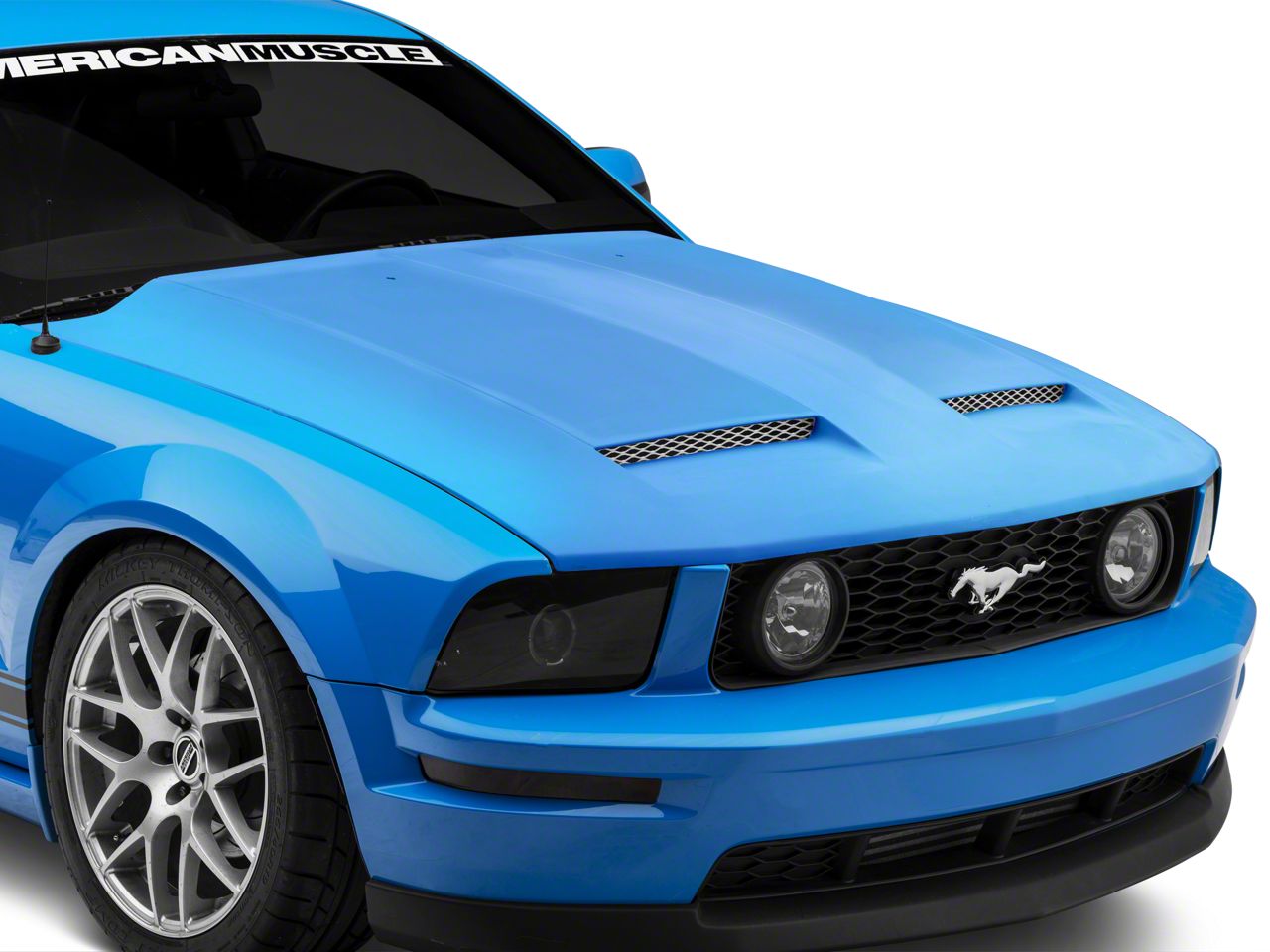 Mustang California Dream Ram Air Hood; Unpainted (05-09