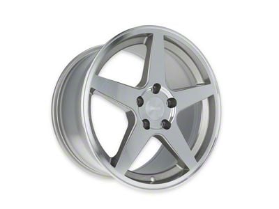 Rocket Racing Wheels Flare Titanium/Machined Wheel; Rear Only; 18x10 (05-09 Mustang GT, V6)