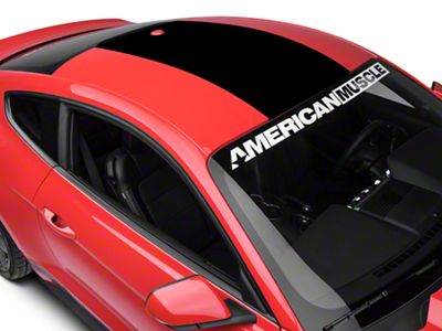 SEC10 Roof Panel Decal; Gloss Black (15-23 Mustang Fastback)