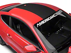 SEC10 Roof Panel Decal with Roof Antenna Cutout; Matte Black (15-23 Mustang Fastback)
