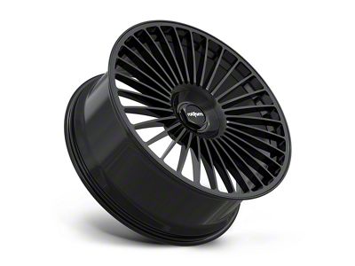 Rotiform GRZ Gloss Black Wheel; Rear Only; 24x10; 25mm Offset (16-24 Camaro, Excluding SS w/ 6-Piston Front Calipers & ZL1)