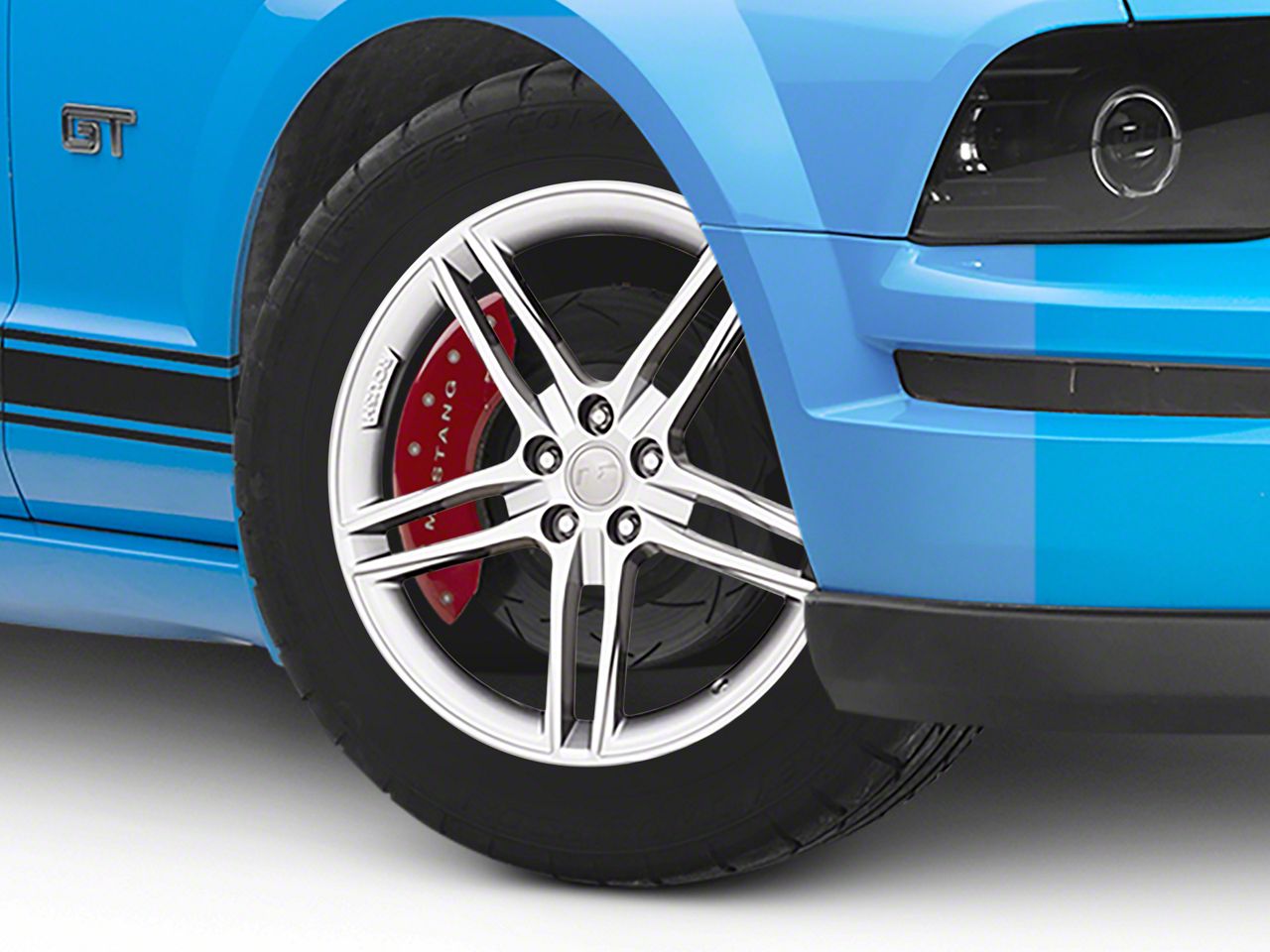 Roush Mustang Split 5-Spoke Quicksilver Wheel; 20x9.5; 45mm