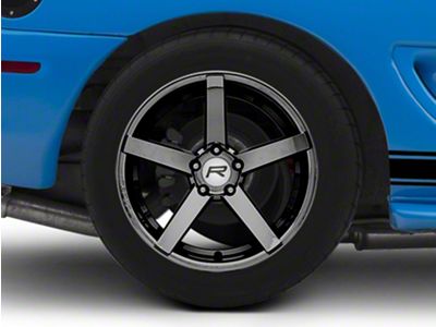 Rovos Wheels Durban Black Chrome Wheel; Rear Only; 18x10.5 (94-98 Mustang)
