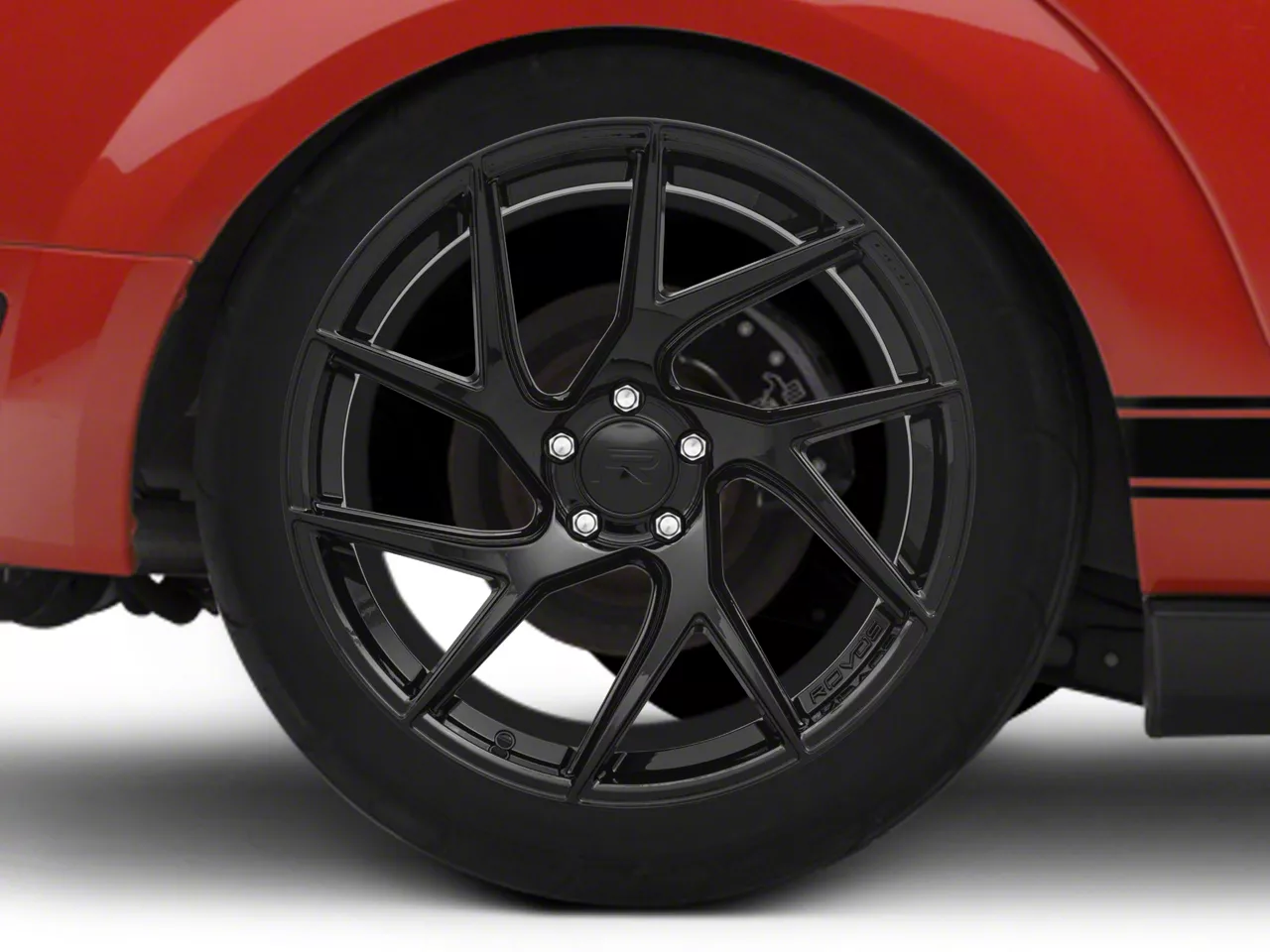 Rovos Wheels Mustang Joburg Gloss Black Wheel; Rear Only