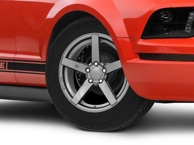 Rovos Wheels Durban Drag Gunmetal Wheel; Front Only; 17x4.5 (05-09 Mustang)