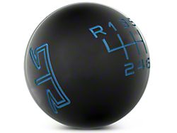 RTR 6-Speed Shift Knob; Black/Blue (15-24 Mustang, Excluding GT350 & GT500)