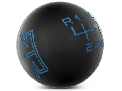 RTR 6-Speed Shift Knob; Black/Blue (15-24 Mustang, Excluding GT350 & GT500)