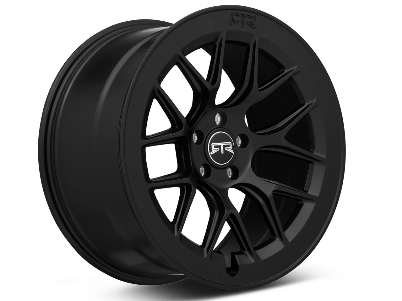 RTR Mustang Aero 7 Satin Black Wheel; Rear Only; 20x10.5