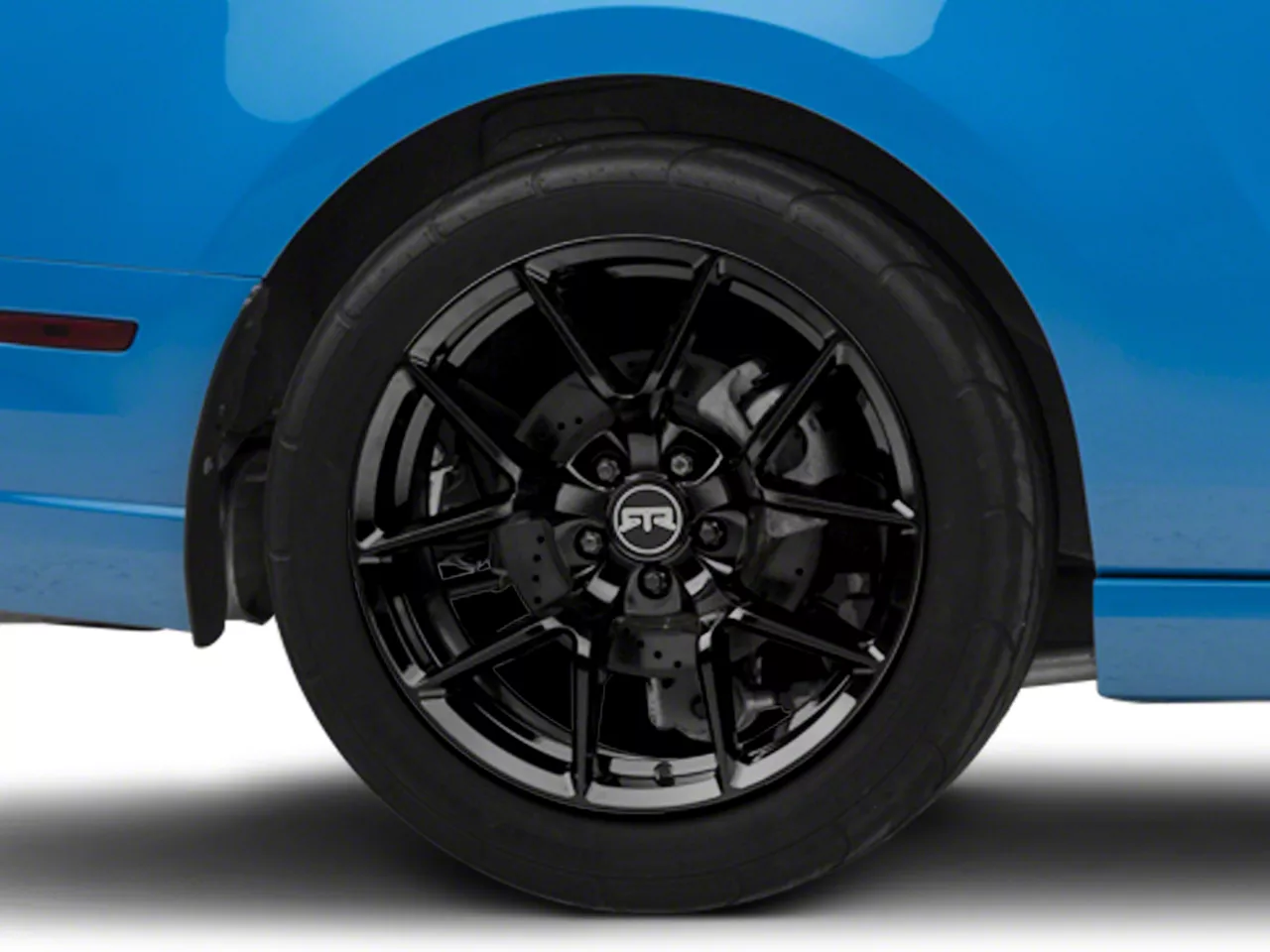 RTR Mustang Tech 7 Gloss Black Wheel; Rear Only; 19x10.5