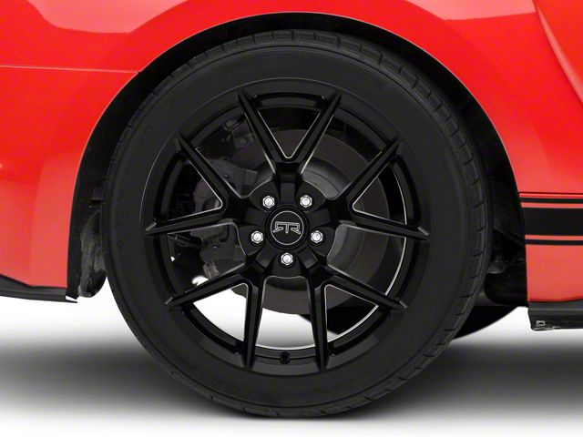 RTR Tech 5 Gloss Black Wheel; Rear Only; 19x10.5 (15-23 Mustang GT, EcoBoost, V6)