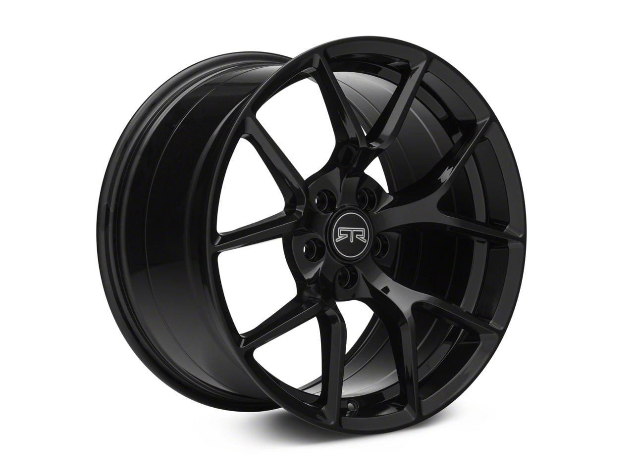 RTR Mustang Tech 5 Gloss Black Wheel; Rear Only; 19x10.5; 45mm Offset ...