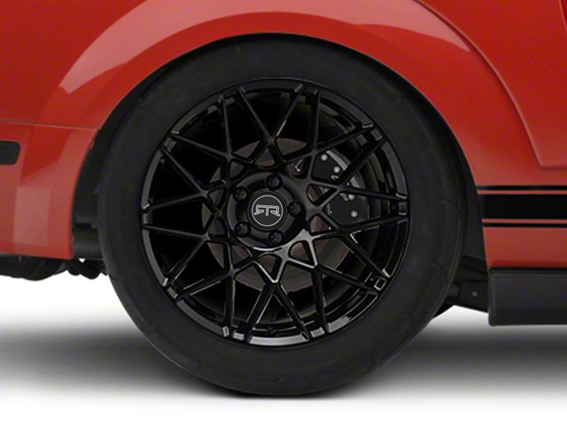 RTR Tech Mesh Gloss Black Wheel; Rear Only; 19x10.5 (05-09 Mustang)