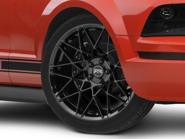 RTR Tech Mesh Gloss Black Wheel; Rear Only; 20x10.5 (05-09 Mustang)