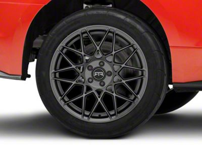 RTR Tech Mesh Satin Charcoal Wheel; Rear Only; 19x10.5; 45mm Offset (15-23 Mustang GT, EcoBoost, V6)