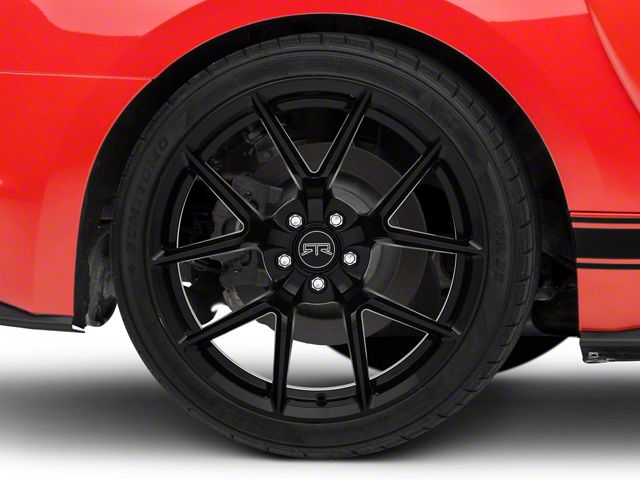 RTR Tech 5 Gloss Black Wheel; Rear Only; 20x10.5 (15-23 Mustang GT, EcoBoost, V6)