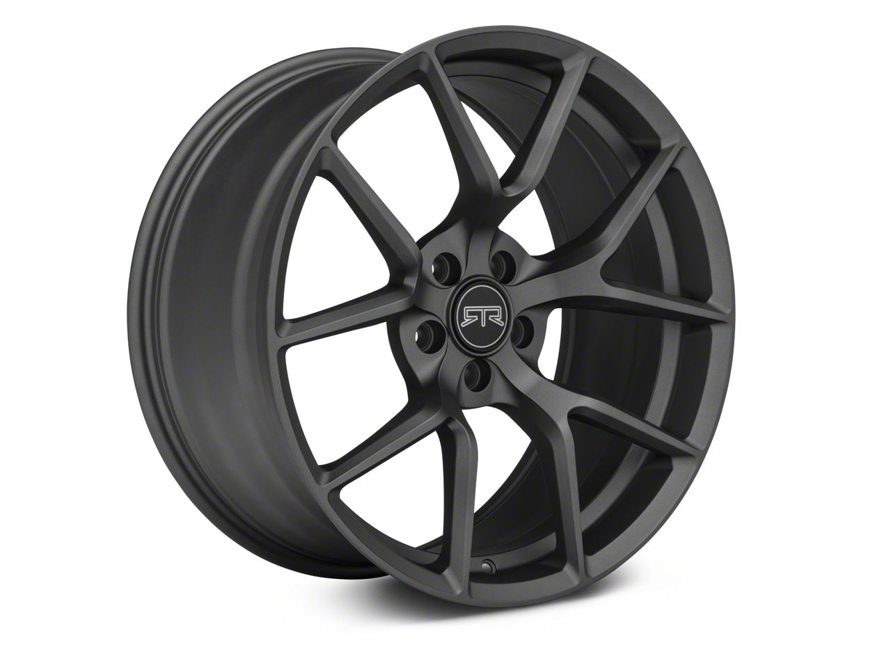 五人 RTR Mustang Tech 5 Satin Charcoal Wheel; Rear Only; 19x10.5