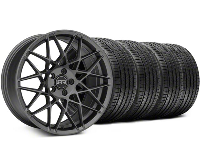 RTR Tech Mesh Satin Charcoal Wheel and Sumitomo Maximum Performance HTR Z5 Tire Kit; 20x9.5 (05-14 Mustang GT w/o Performance Pack, V6)