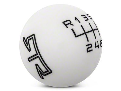 RTR 6-Speed Shift Knob; White/Black (11-14 Mustang GT, V6)