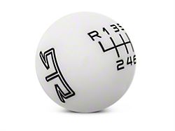 RTR 6-Speed Shift Knob; White/Black (15-25 Mustang, Excluding GT350 & GT500)