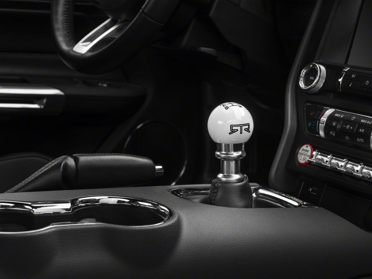 RTR 6 Speed Shift Knob White Black 15 25 Mustang Excluding GT350 GT500