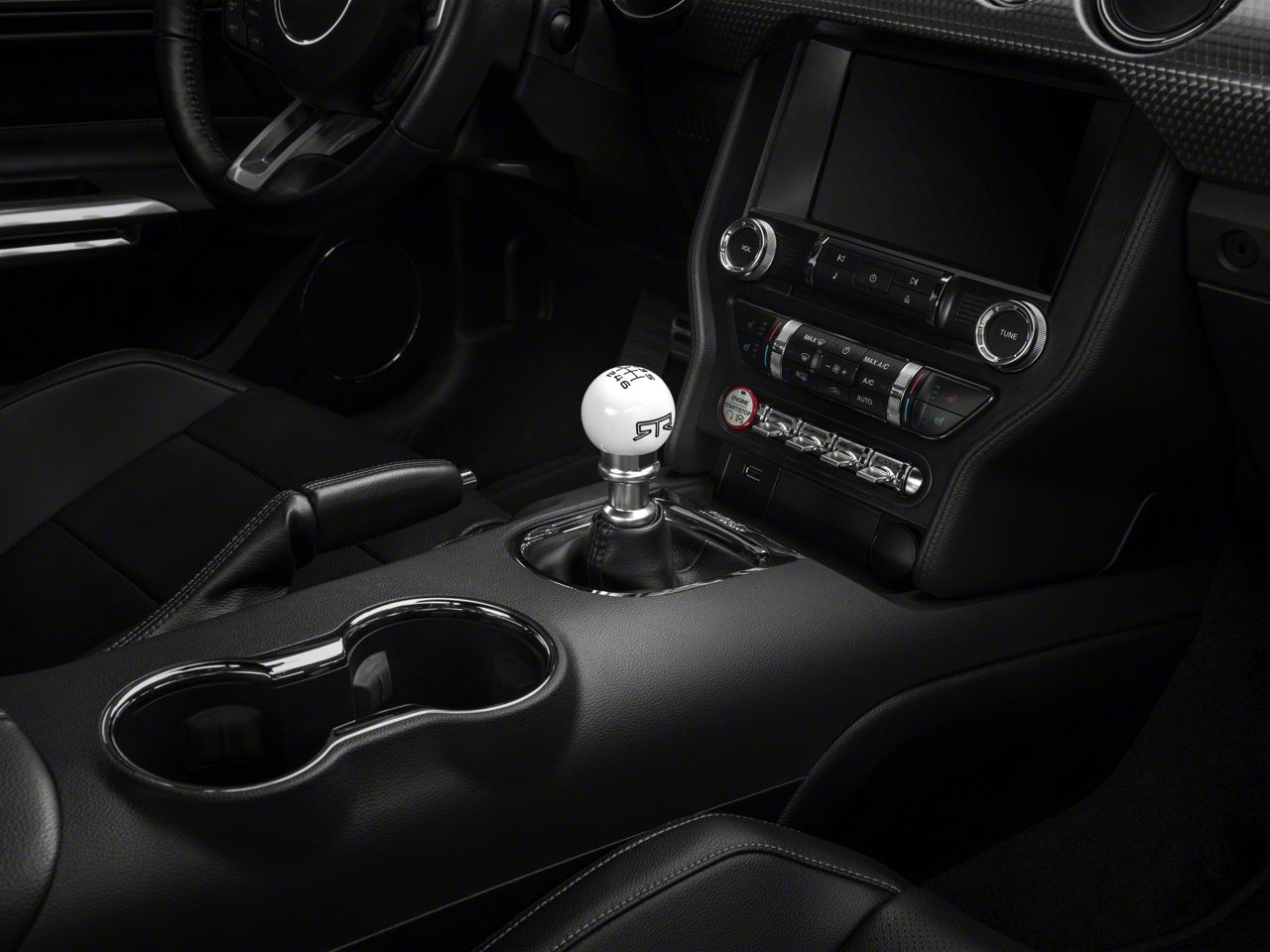 RTR Mustang 6-Speed Shift Knob; White/Black 389552 (15-25