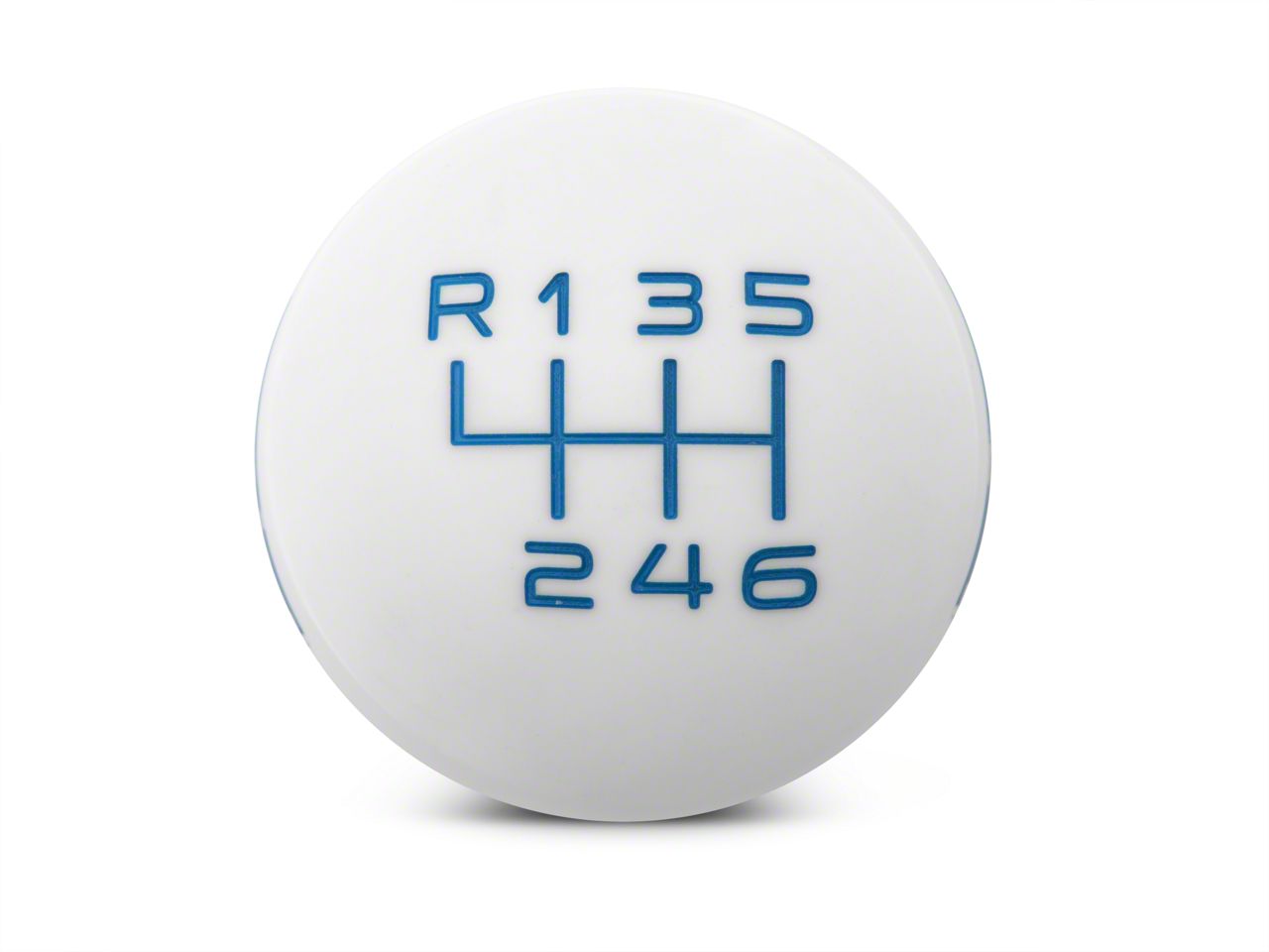 RTR Mustang 6-Speed Shift Knob; White/Blue 389551 (15-25 RTR Mustang 6-Speed Shift Knob; White/Blue 389551 (15-25