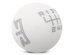 RTR 6-Speed Shift Knob; White/Gray (11-14 Mustang GT, V6)