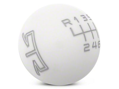 RTR 6-Speed Shift Knob; White/Gray (11-14 Mustang GT, V6)