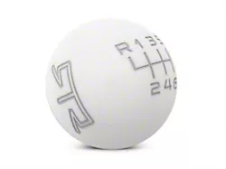 RTR 6-Speed Shift Knob; White/Gray (15-24 Mustang, Excluding GT350 & GT500)