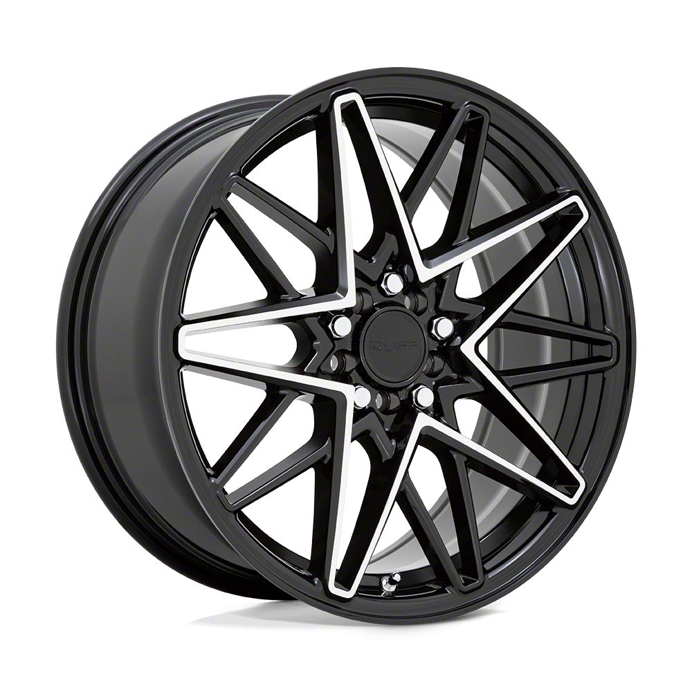 Flake Black Ruff RUFF Mustang Clutch Gloss Black with Machined Face Wheel; 18x8; 38mm ...