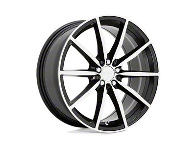 RUFF Burnout Gloss Black with Machined Face Wheel; 18x8; 38mm Offset (99-04 Mustang GT, V6)