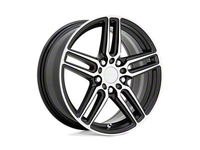 RUFF Nitro Gloss Black with Machined Face Wheel; 17x7.5; 38mm Offset (99-04 Mustang GT, V6)