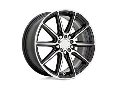 RUFF Throttle Gloss Black with Machined Face Wheel; 18x8; 38mm Offset (99-04 Mustang GT, V6)