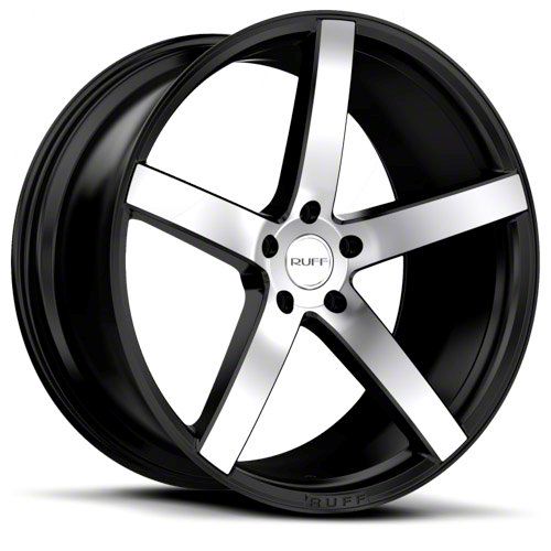 RUFF Charger R1 Satin Black Machined Wheel; Rear Only; 20x10 ...