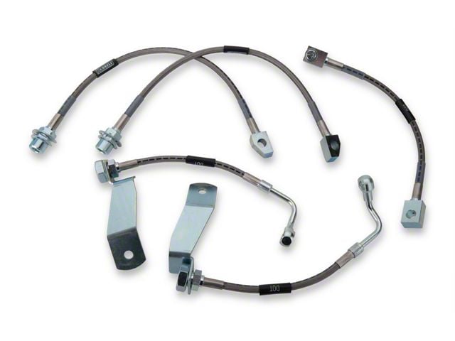 Russell Stainless Steel Braided Brake Line Kit; Front and Rear (94-95 Mustang Cobra)