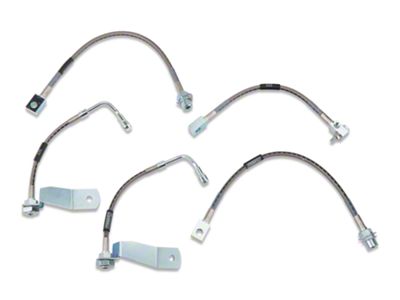 Russell Stainless Steel Braided Brake Line Kit; Front and Rear (94-95 Mustang GT)