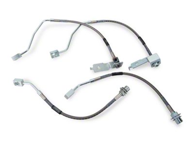 Russell Stainless Steel Braided Brake Line Kit; Front and Rear (96-98 Mustang GT)